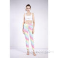 Dames regenboog gedrukte hoge taille hoge elastische legging